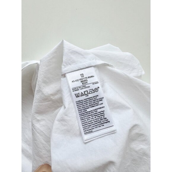 BANANA REPUBLIC White Cotton Poplin Cropped Button Down Skimmer Shirt, Size XS - Picture 12 of 14